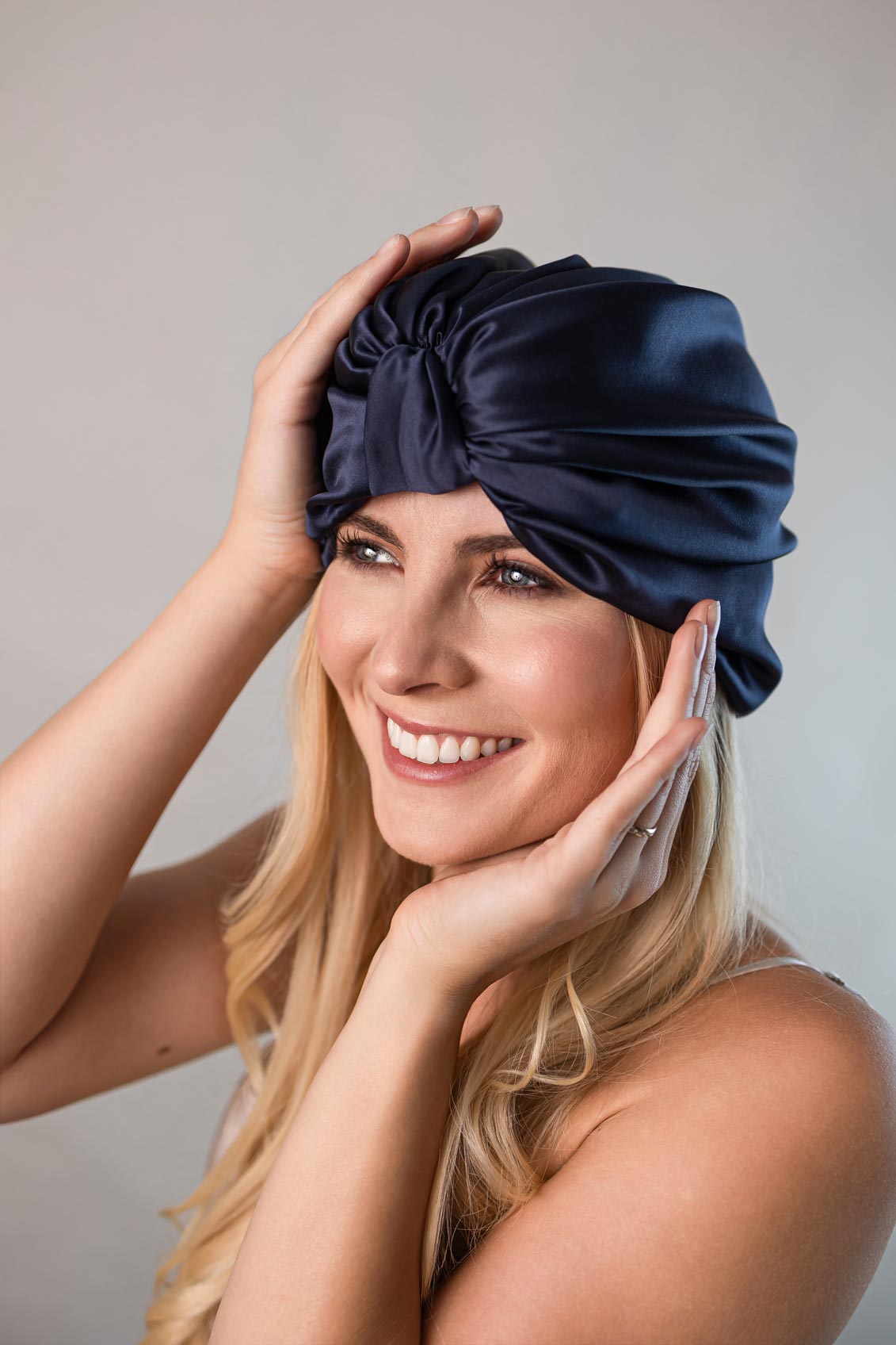 Seiden-Turban doppellagig aus 100% Maulbeerseide 22 Momme Grad 6A - ALLE - Curly'N'Covered