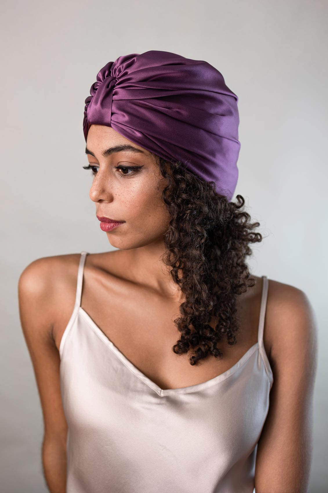 Seiden-Turban doppellagig aus 100% Maulbeerseide 22 Momme Grad 6A - ALLE - Curly'N'Covered