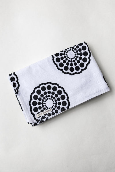 African Headwrap (Cotton) – Seersucker Kopftuch 100% Baumwolle schwarz weiß