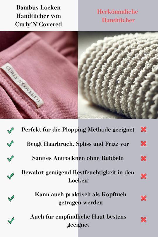 Bambus Locken Handtuch zum Haare ploppen