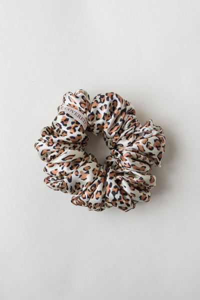 Scrunchie (Silk Satin) – Haargummi aus 100% Seidensatin – Leopard Print - 100% Maulbeerseide